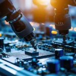 A picture of a semiconductor with lowing connectivity across the machines