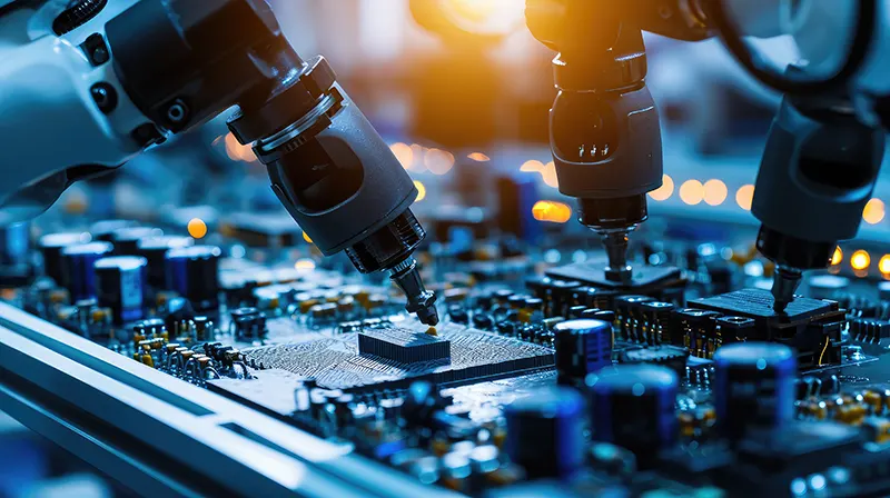 A picture of a semiconductor with lowing connectivity across the machines