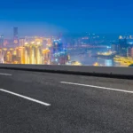 Asphalt road with FAA-backed guide