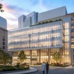 Concept of cancer care pavilion at Memorial Sloan, Manhattan