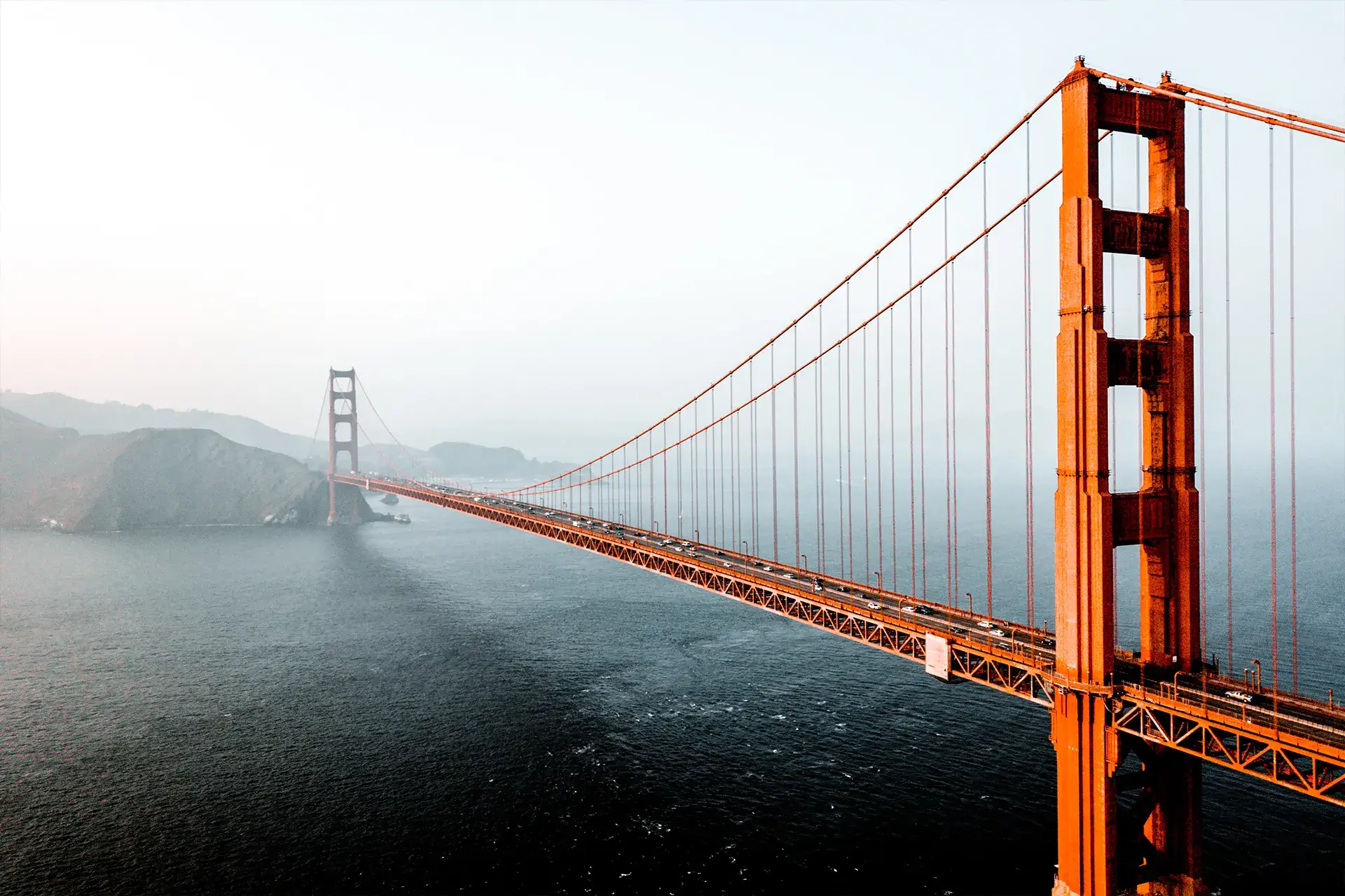 Aerial view of San Francisco Golden Gate Bridge