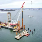 Ongoing construction on the Bridge - Picture provided by the Maryland Transportation Authority
