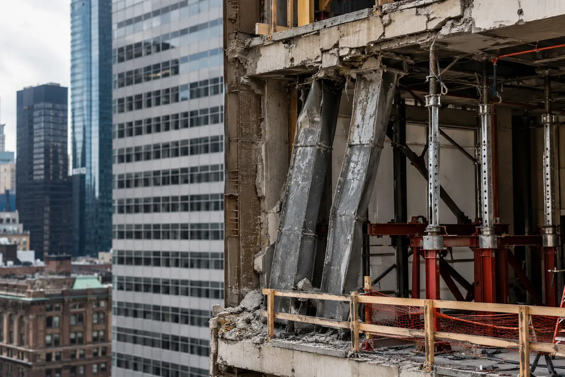 Structural failure at the Manhattan office to residential building