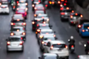 Traffic jam on the Major roads all over Los Angeles because of the expected ongoing repair work on the Pacific Coast Highway