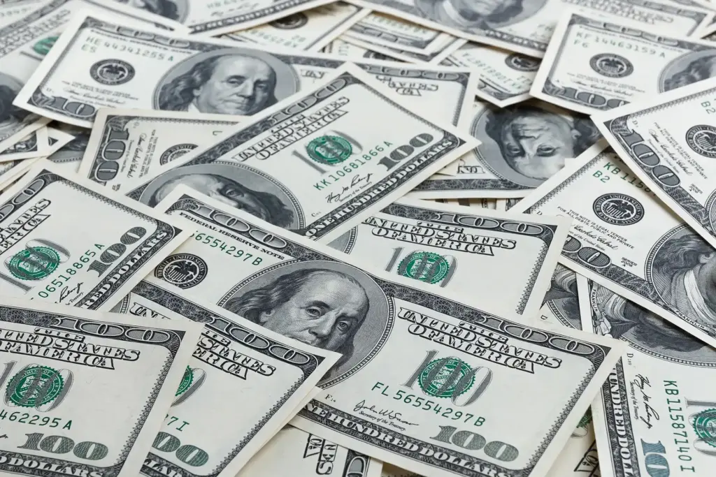 Dollar notes stacked