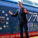 Department of Transportation Secretary Sean Duffy unveiled Amtrak’s Freedom 250 Acela train at Union Station in Washington, D.C., on May 7, 2026. Photo: Heather Diehl/Getty Images via Getty Images.