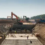 A construction project underway