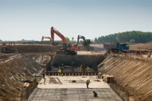 A construction project underway