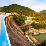 A newly constructed dam in California