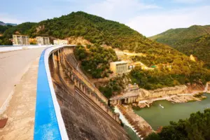 A newly constructed dam in California